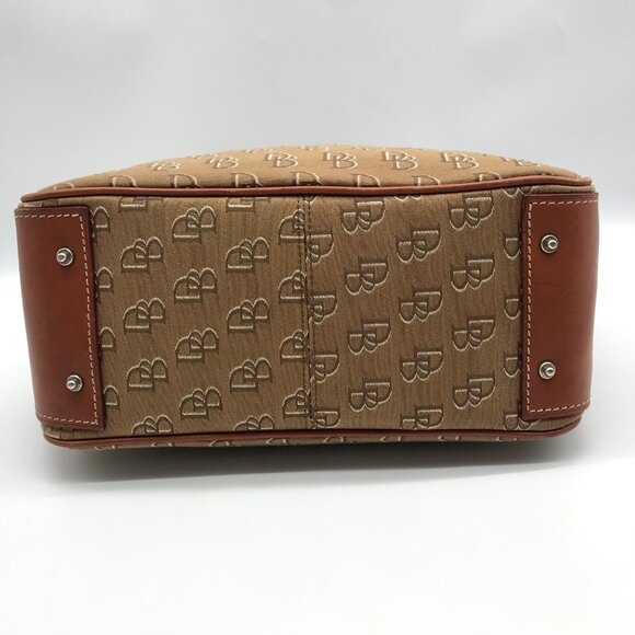 Dooney & Bourke Brown Monogram Canvas Double Handle Tote Bag - Picture 5 of 12